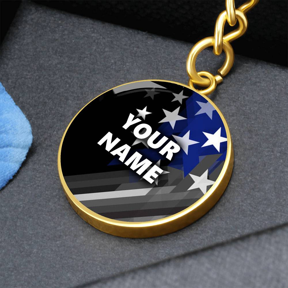 Personalized Keychain - Circle pendant - BR1