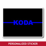 Personalized Sticker - Blue Line Name