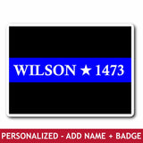 Personalized Sticker - Thin Blue Line