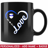 Personalized Mugs - Heart with Badge