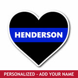 Personalized Sticker - Blue Line Heart