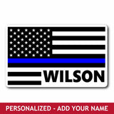 Personalized Sticker - Thin Blue Line Flag