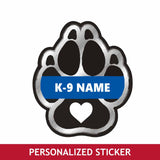 Personalized Sticker - K9 Paw Heart