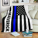 Personalized Thin Blue Line Blanket 1