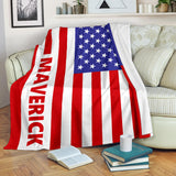 Personalized American (USA) Flag Blanket
