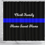 Personalized Shower Curtain - Blue Line