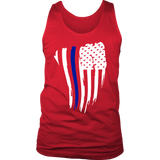 Thin Blue Line American Flag Waving - Tank top
