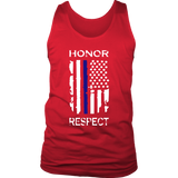 "Honor Respect" Thin Blue Line Flag Tank tops