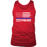 Police - Thin Blue Line Flag - Tank tops
