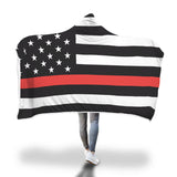 Thin Red Line Flag - Hooded Blanket