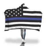 Thin Blue Line Flag Hooded Blanket
