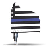 Thin Blue Line Flag - Hooded Blanket 2