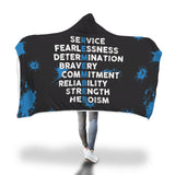 Remember Thin Blue Line Hooded Blanket
