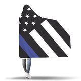 Thin Blue Line Flag - Hooded Blanket 3