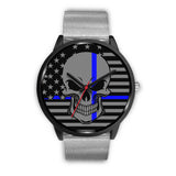 Skull - Thin Blue Line Flag - Black Watch