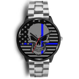 Skull - Thin Blue Line Flag - Black Watch