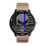 Skull - Thin Blue Line Flag - Black Watch