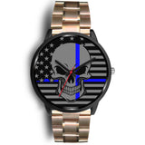 Skull - Thin Blue Line Flag - Black Watch
