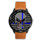 Skull - Thin Blue Line Flag - Black Watch