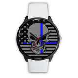 Skull - Thin Blue Line Flag - Black Watch