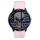 Skull - Thin Blue Line Flag - Black Watch