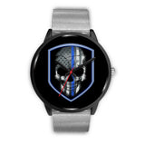 Skull - Thin Blue Line Shield - Black Watch