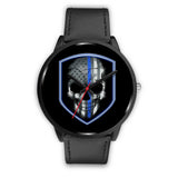 Skull - Thin Blue Line Shield - Black Watch