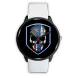 Skull - Thin Blue Line Shield - Black Watch