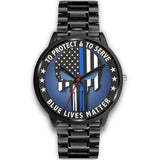 Skull - To Protect and To Serve - Blue Lives Matter Watch