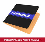 Personalized Men's Wallet - Blue Line