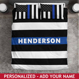 Personalized Bedding Set - Blue Line Flag
