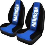 Personalized Car Seat Covers - Blue Line