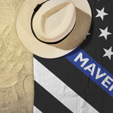 Personalized Beach Towel - Badge+Name