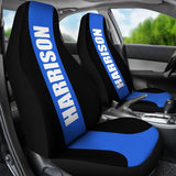 Personalized Car Seat Covers - Blue Line