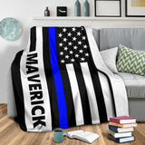 Personalized Thin Blue Line Blanket 1