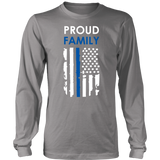 "Proud family" - Thin Blue Line Flag Shirt + Hoodies