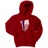 Youth Thin Blue Line American Flag Hoodie - Kids