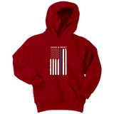 Youth Thin Blue Line Flag Honor Respect Hoodie - Kids
