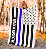 Personalized Thin Blue Line Blanket 2