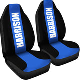 Personalized Car Seat Covers - Blue Line