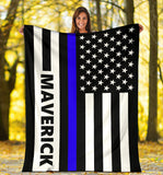 Personalized Thin Blue Line Blanket 1