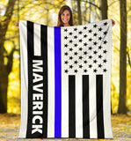 Personalized Thin Blue Line Blanket 2