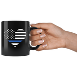 Thin Blue Line Heart Mug