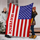 Personalized American (USA) Flag Blanket