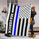 Personalized Thin Blue Line Blanket 2