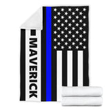 Personalized Thin Blue Line Blanket 1
