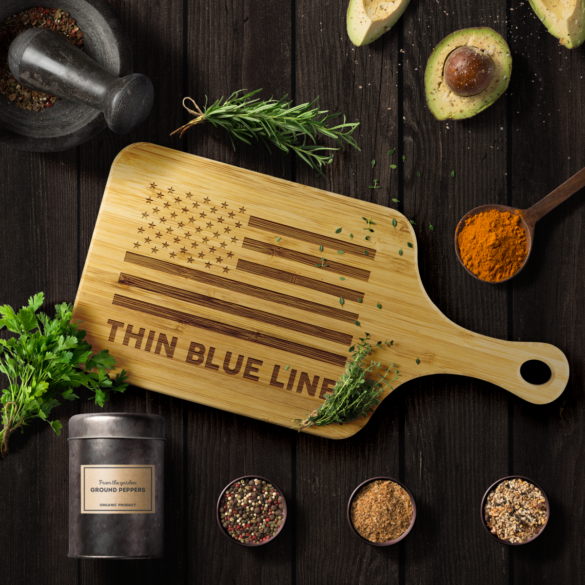 Thin Blue Line - Wood Cutting Board – ThinBlueLineHeroes