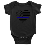 Thin Blue Line Heart - Infant Baby Onesie Bodysuit