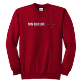 Youth Thin Blue Line "Heartbeat" Sweatshirt - Kids