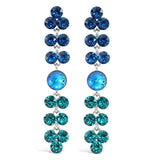 Thin Blue Line Bermuda Drop Earrings with Swarovski Crystals